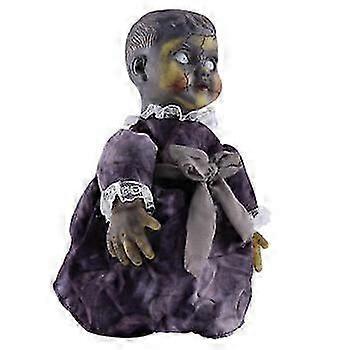 2025 1 PC Halloween Voice-activated Induction Doll Glowing Walking Doll Scene Layout Props for Haunted House Party Bar without Battery