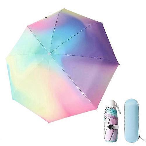 Mini Folding Travel Umbrella with Capsule Case