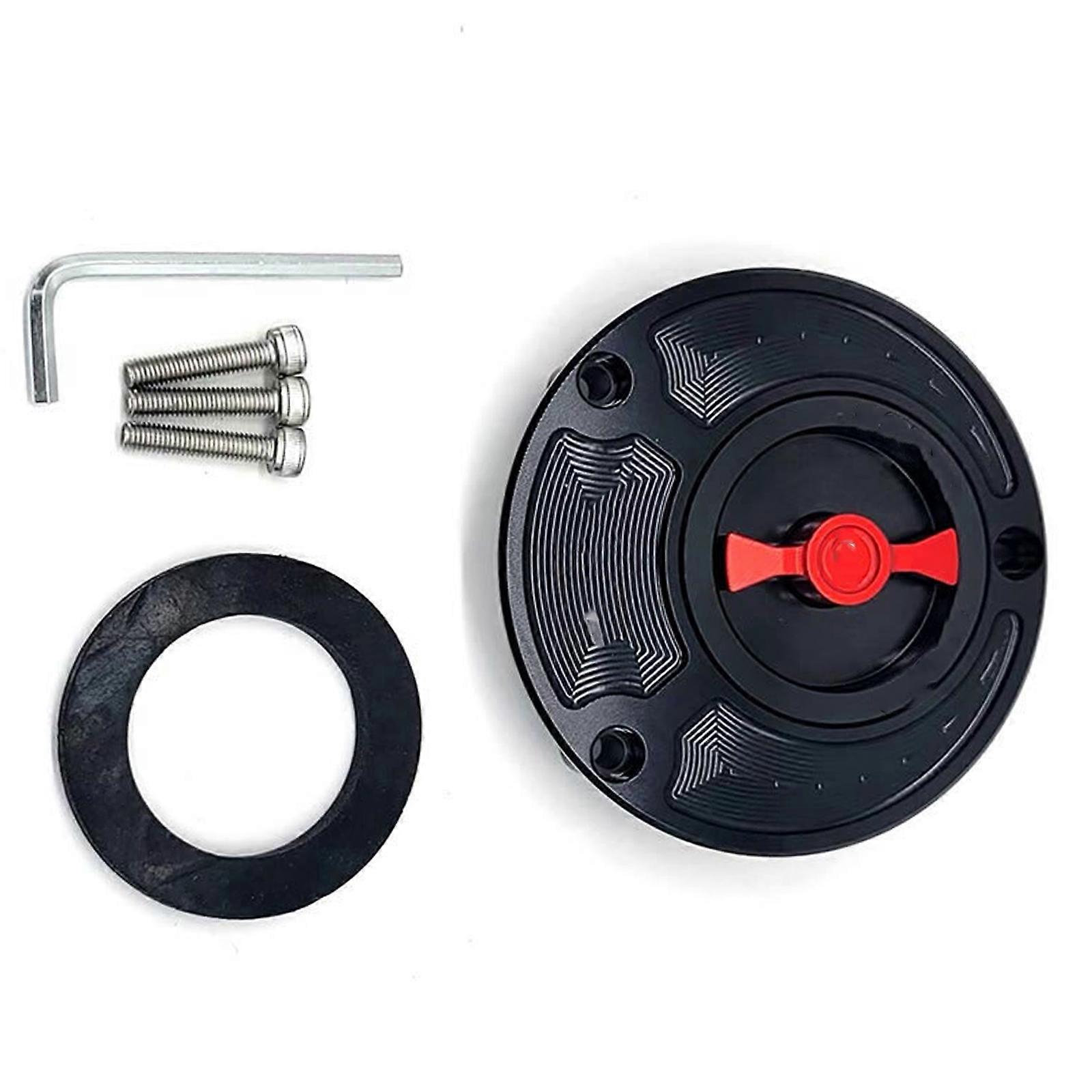 Metal Motorcycle Gas Top Quick Release Mechanism Improved Longevity Weather Resistant Seal Wide Application  Black and red