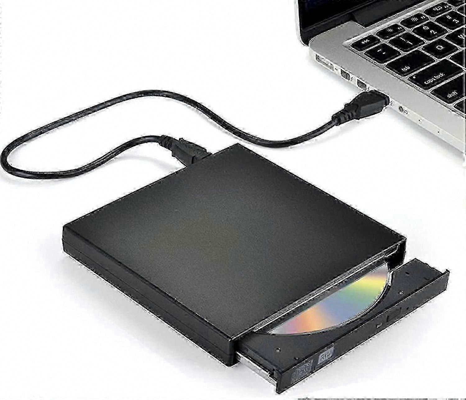 USB External CD DVD Drive 4K 3D Blu-Ray Player Writer Portable Burner for Mac Windows PC Laptop Black