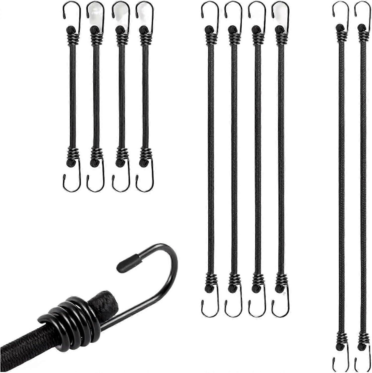 Bungee Cords 10Pcs Bungee Cords with Hooks Rope Includes 30cm 60cm 100cm Rubber