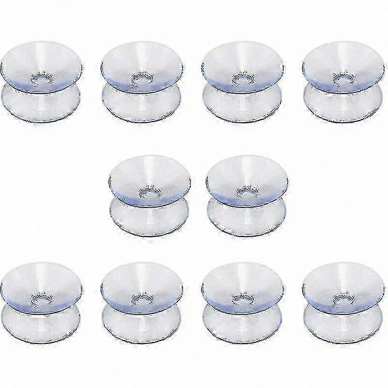 20mm Double-Sided Suction Cups for Glass, Mirror, and Table Tops - 10 Pack Non-Slip Hooks-Free Silicone Cups for Multipurpose Use