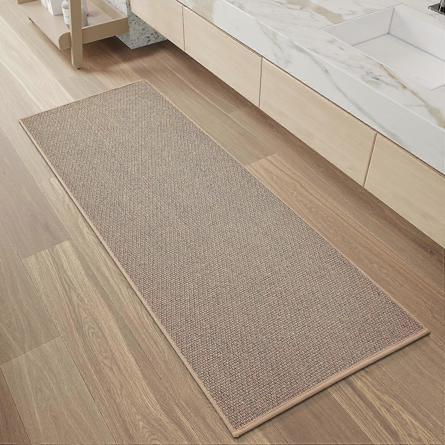 Non-Slip Bath-Mats, Rubber-Backing Braided Absorbent Mats, Machine Washable Thin