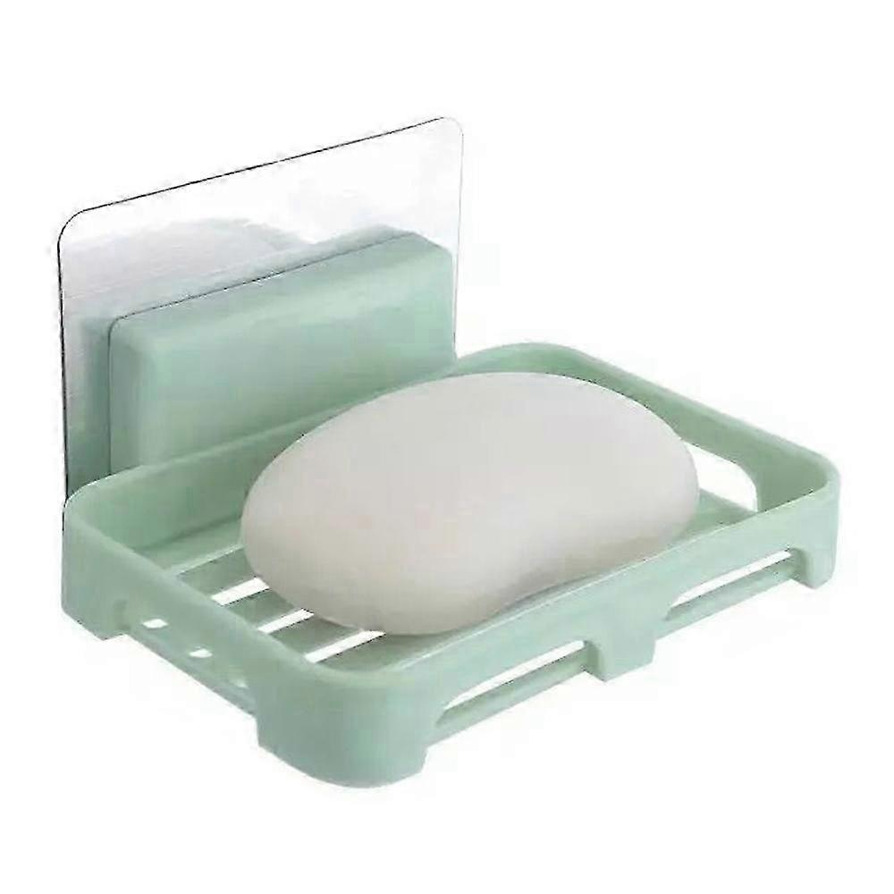 ノルディックグリーンステンレススチール壁掛けソープディッシュ、シャワーバスルームキッチン用フック付き