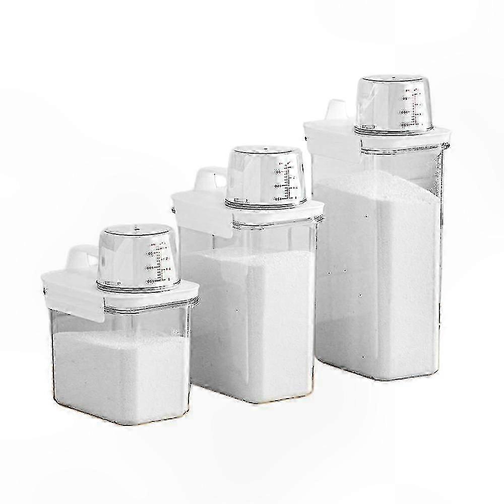 Sealed Laundry Detergent Powder Keeper - Transparent Dispenser with Lid for Easy Access and Storage