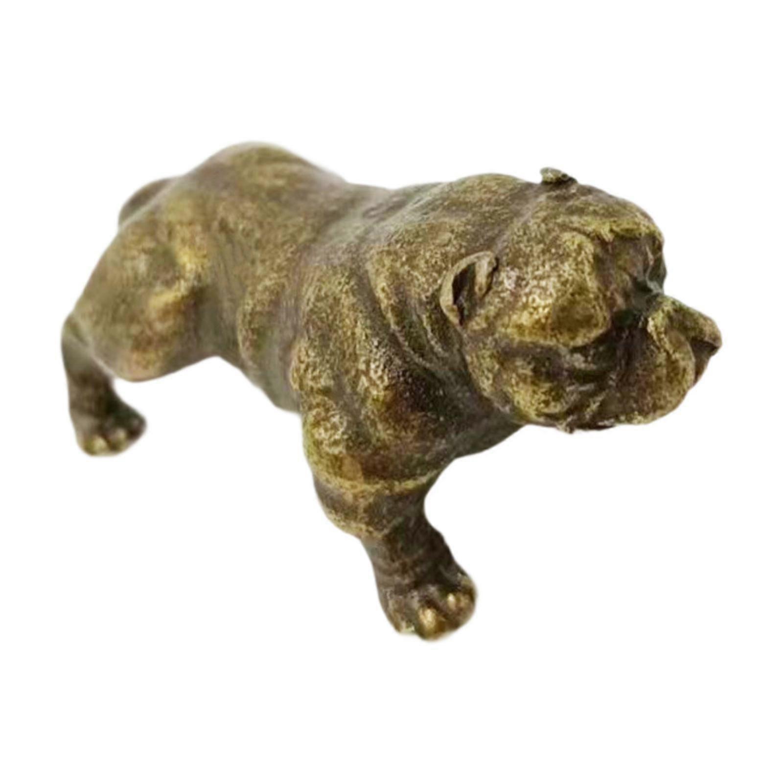 Dog Figurine Brass Statue Craftsmanship Creative Miniature Tabletop Ornament