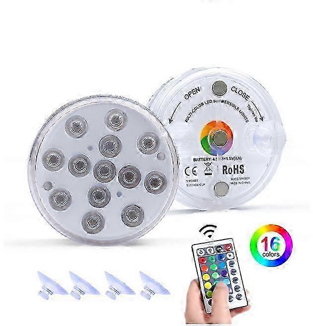 RGB RF Wireless LED Pool Light with Magnet Mount for Aquarium and Fountain Use, IP68 Waterproof Underwater Lighting for Landscapes