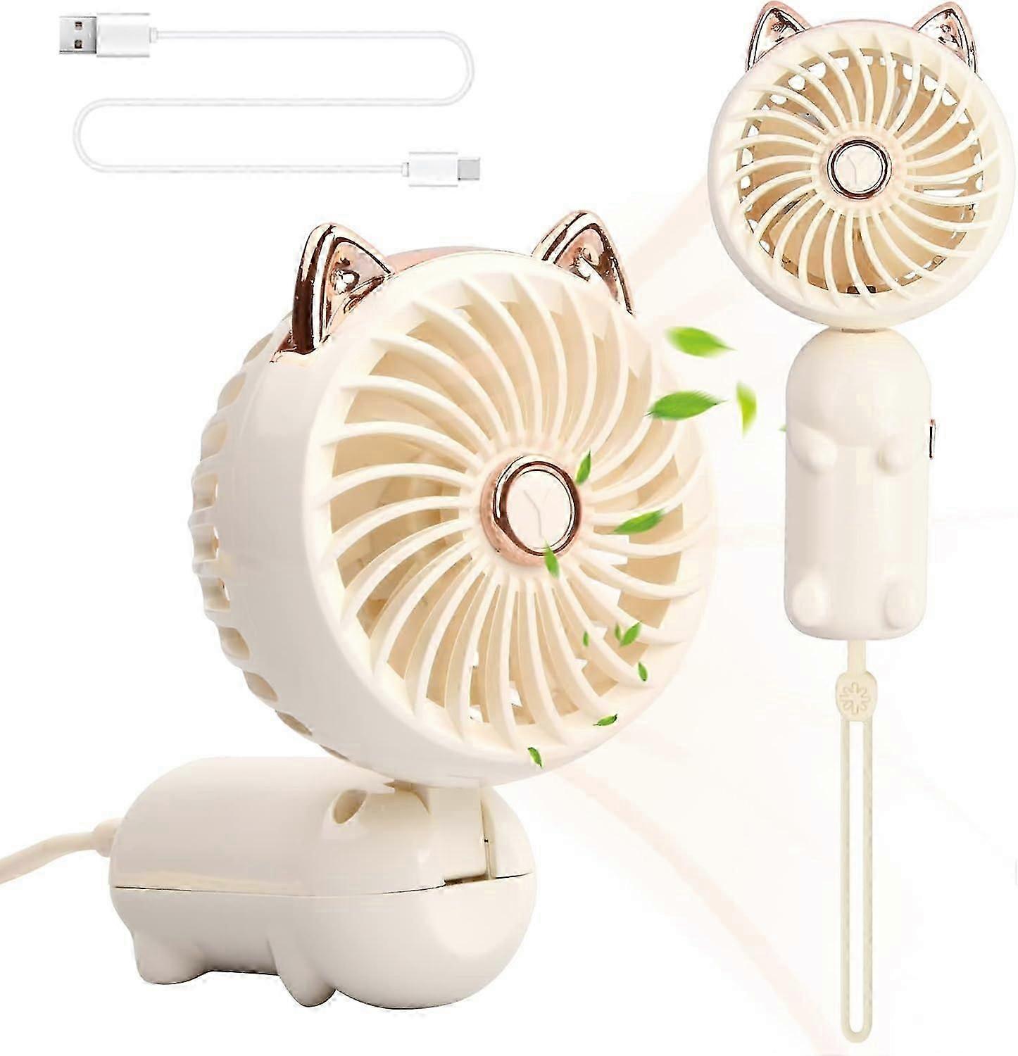 مروحة محمولة ، مراوح USB صغيرة ، بطارية قابلة لإعادة الشحن مروحة محمولة مع 3 سرعات ، مراوح شخصية صغيرة محمولة باليد مكتب قابل للطي