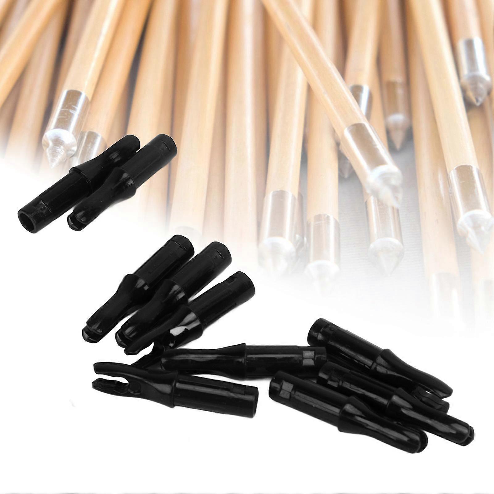100pcs Black Archery Arrow Nocks 3.2cm Lightweight Plastic Inserts