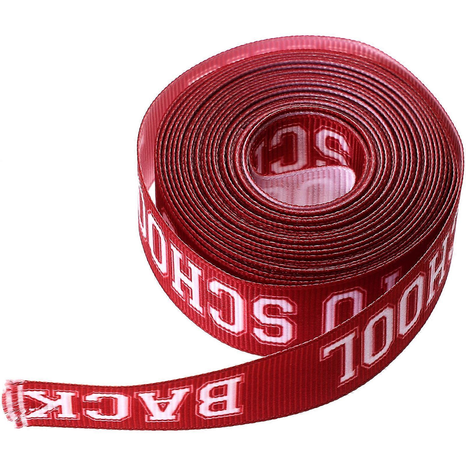 Back to School Ribbon Polyester Wrapping Ribbon for Party 1 Roll Red