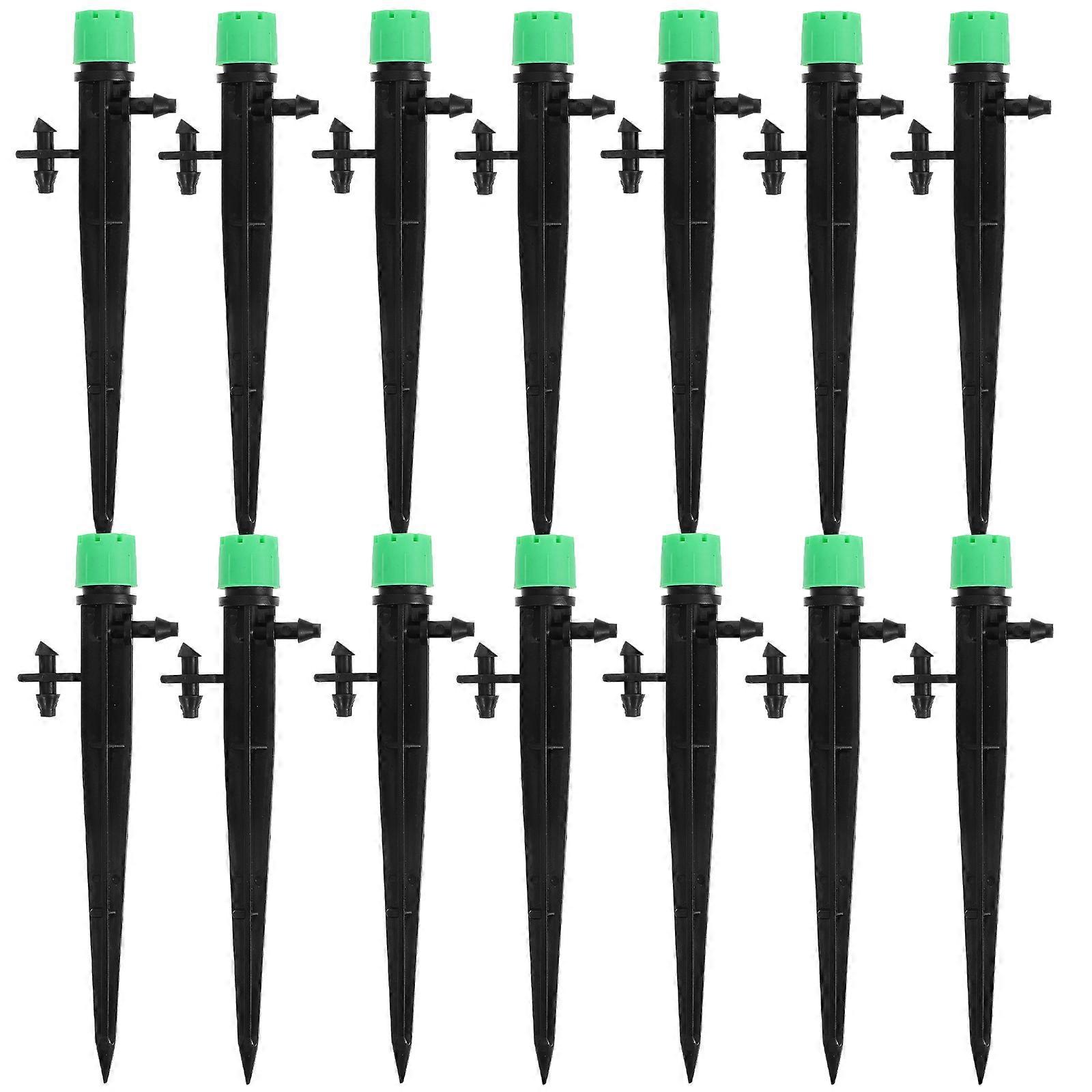 50PCS Drip Irrigation System Emitters 8 Holes Sprayer Stake for Garden Lawn Flower Bed with Hose Connecting Fits 4/7mm
