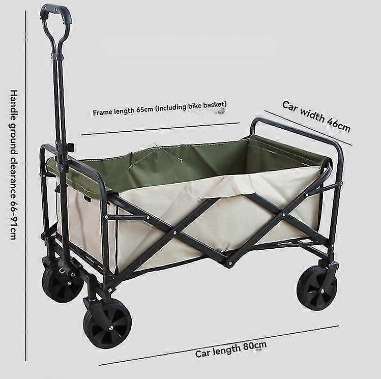 Foldable trolley with 5-inch rubber universal wheels (beige)