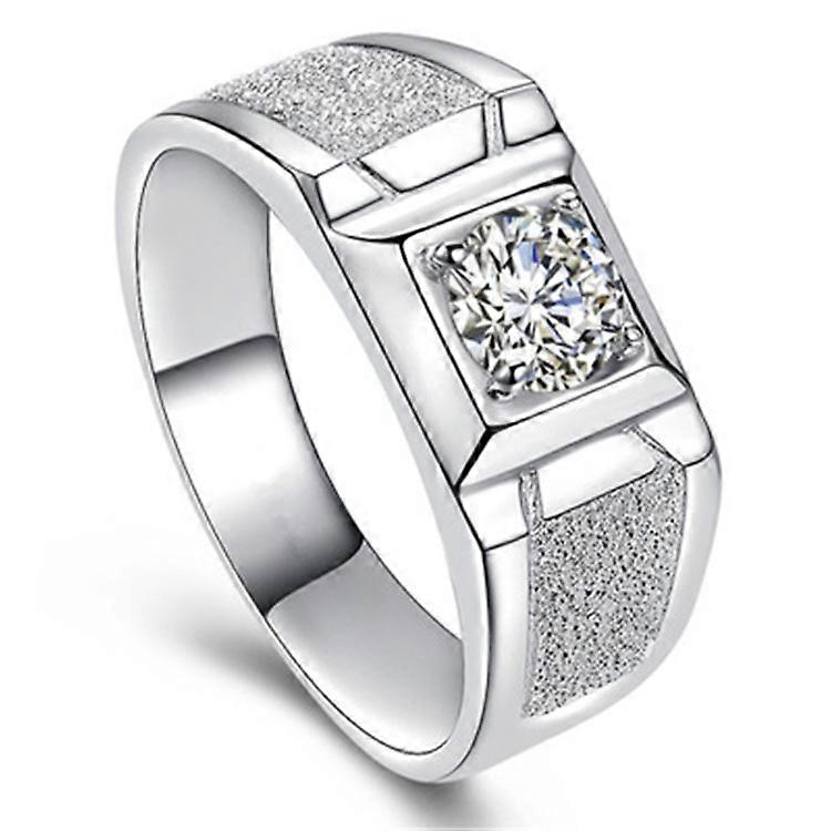 خاتم رجالي ، مطلي بالفضة على الطراز الأوروبي الأمريكي بتصميم فريد من نوعه من الماس