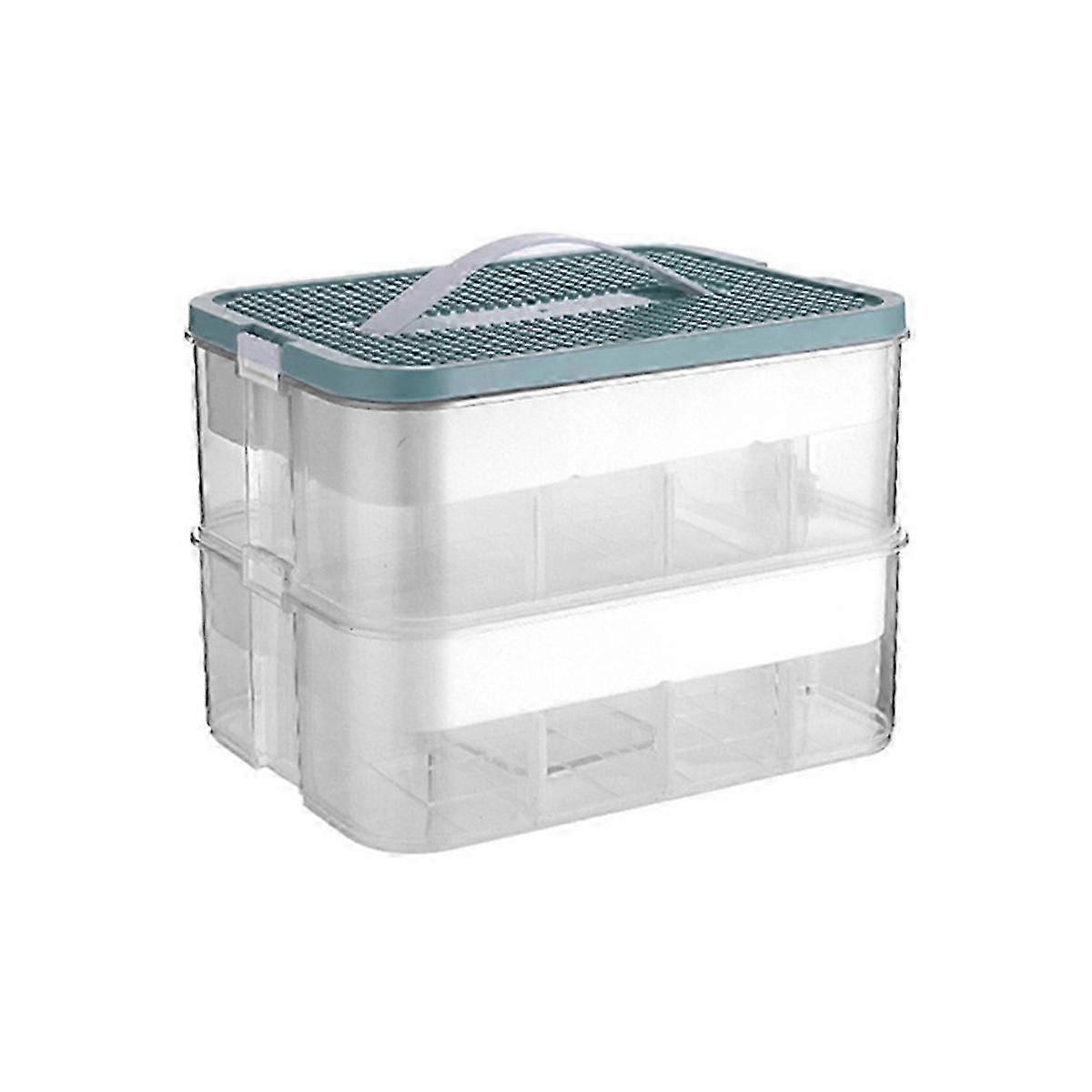 Building Blocks Storage Box with Lid - Brick Shaped Kids Toy Container for Plastic Bin & Sundries Stack