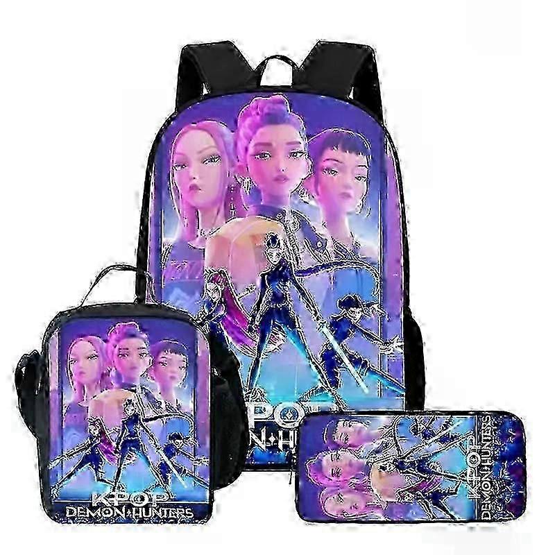 Kpop Demon Hunters Backpack Shoulder Bag Lunch Bag Pencil Case School Rucksack