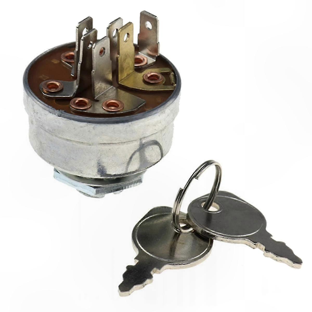 6-Pin Ignition Switch with Key for Lawn Mower Start System Replacement Part
