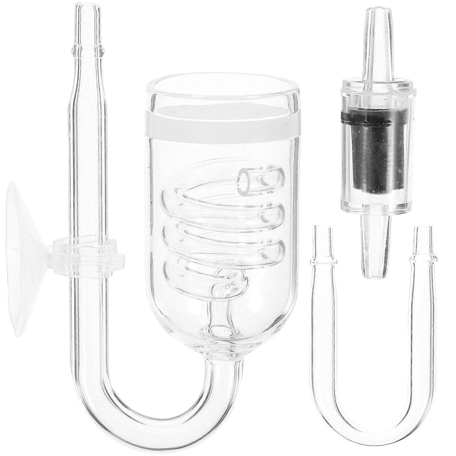 Fish Tank Co2 Transparent Diffuser for Aquarium 1Set Suction Cup
