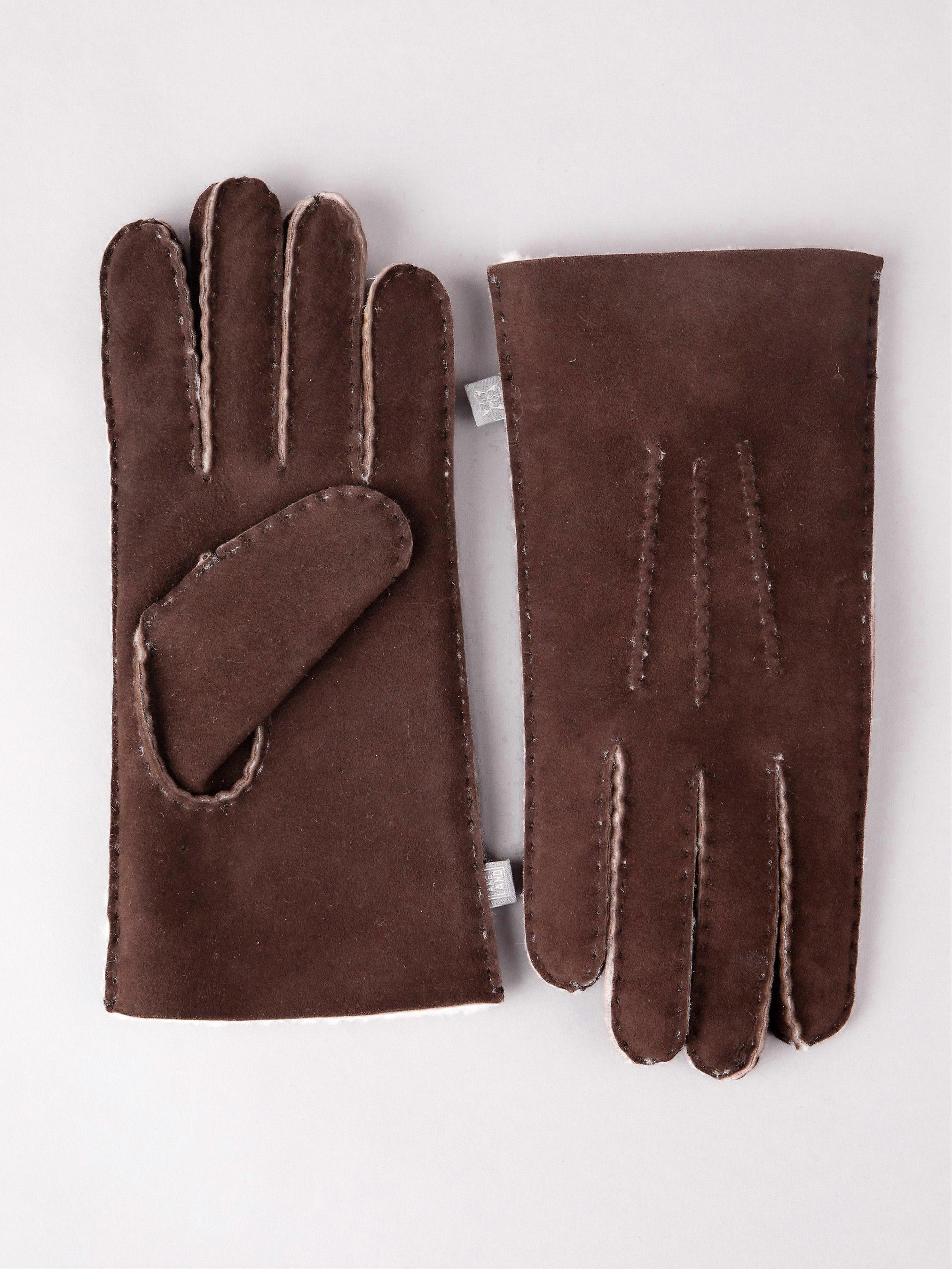 Classic Sheepskin Gloves in Dark Brown