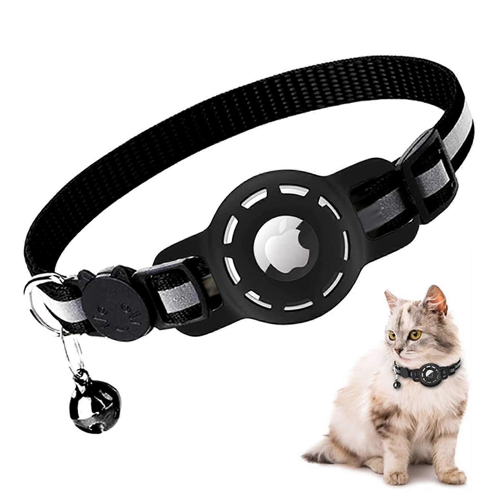Cat Collar GPS Tracker With Holder And Bell Airtag Compatible Lightweight Collar For Kittens And Puppies