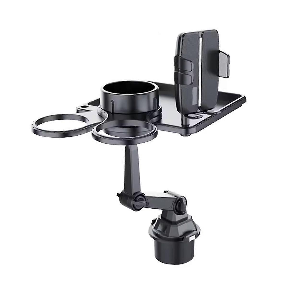 Multifunctional Cup Holder Expander Tray with Phone Stand Food Tray for Eating Commuting Traveling Vehicle Table Worker