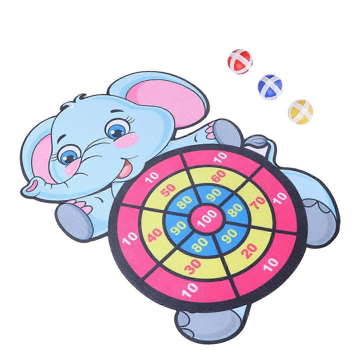 Animal Dart Board Elephant Target for Kids Leisure Time with 3 Balls Set