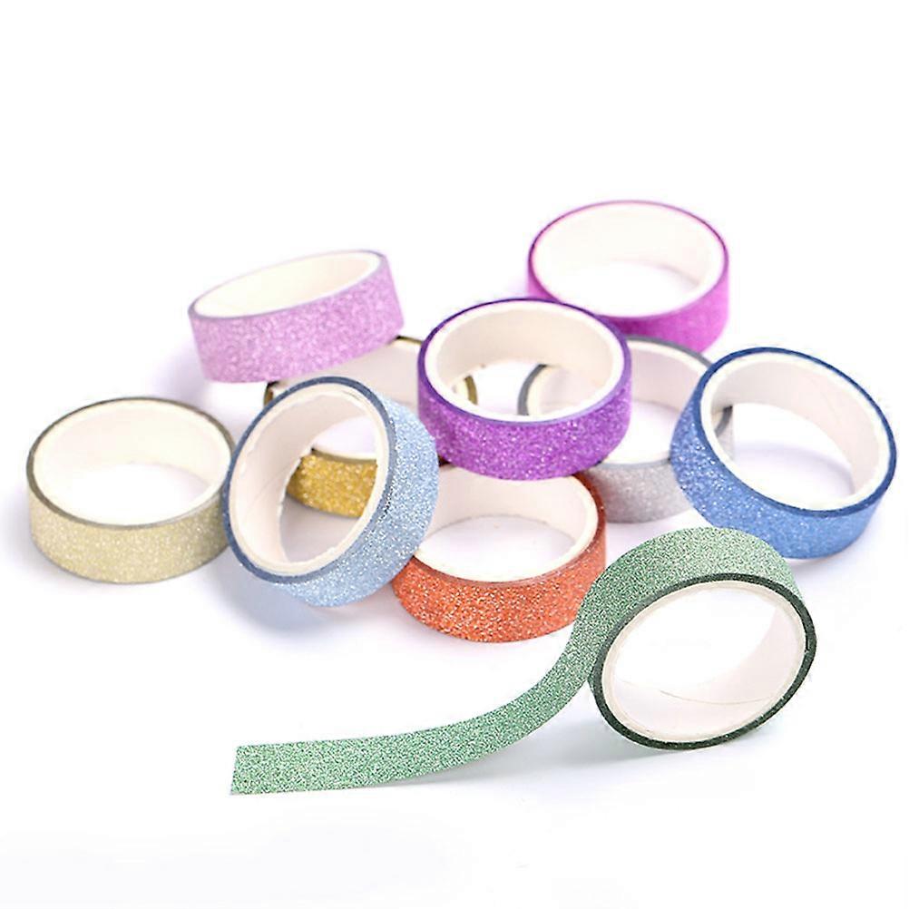 Colorful Adhesive Tape Roll For DIY Projects Gift Wrapping Office Party Supplies Shiny Color 10Pcs