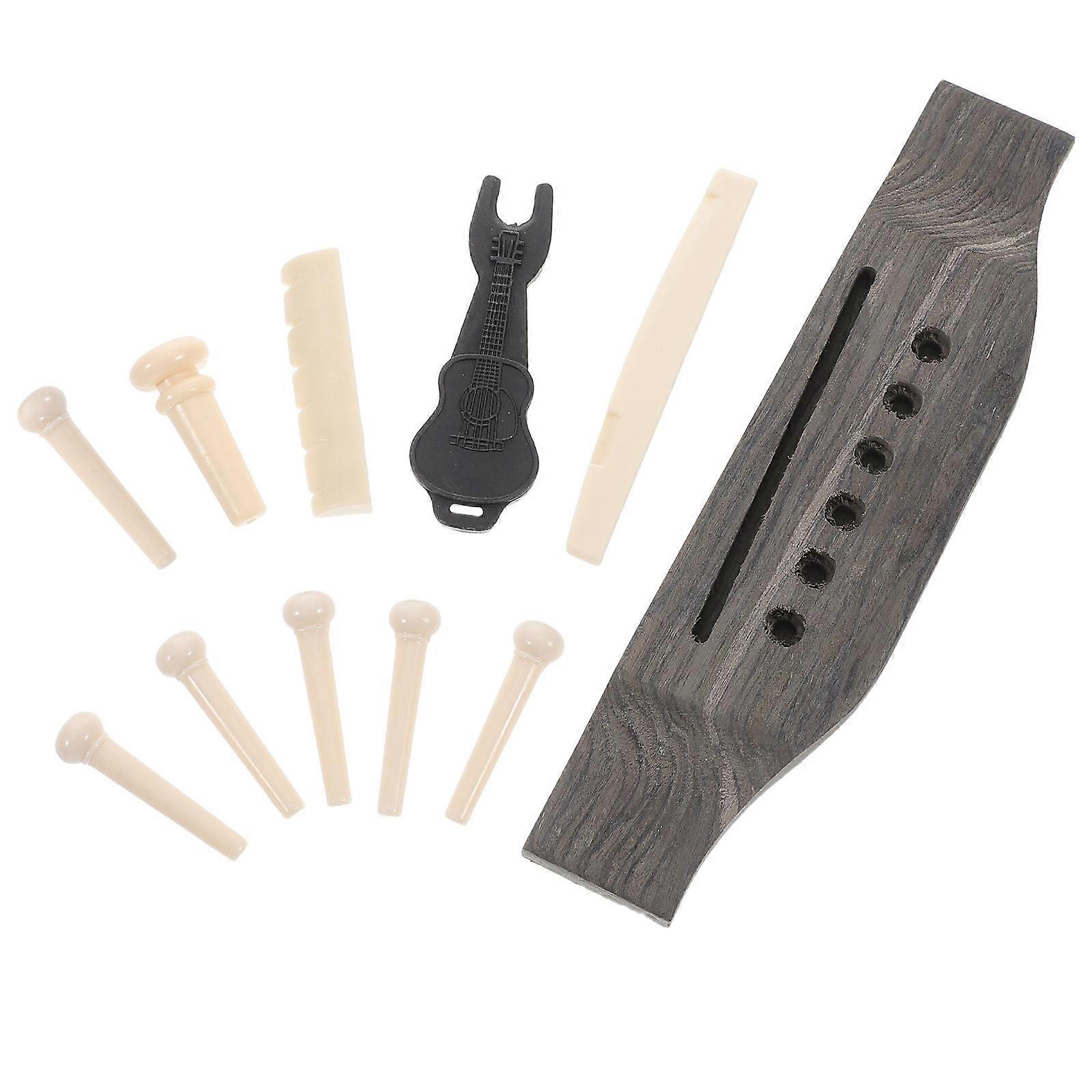 Wooden Guitar Bridge Saddle Pins Set for Acoustic Guitar Replacement Parts 2Sets