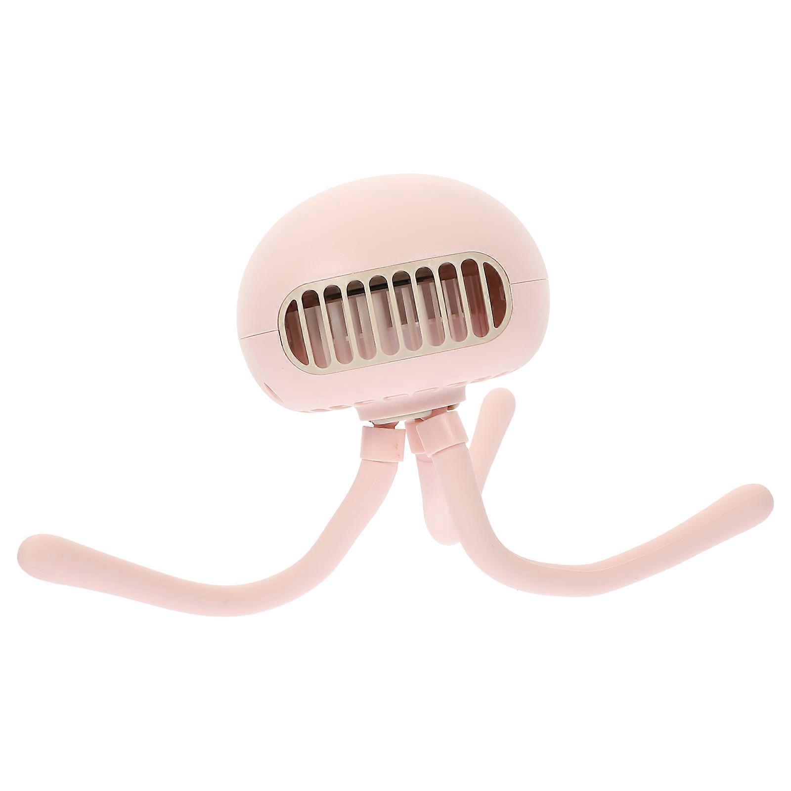 Portable Fan Stroller Fan Baby Stroller Camping Abs Pink Adjustable Charging 1 Set