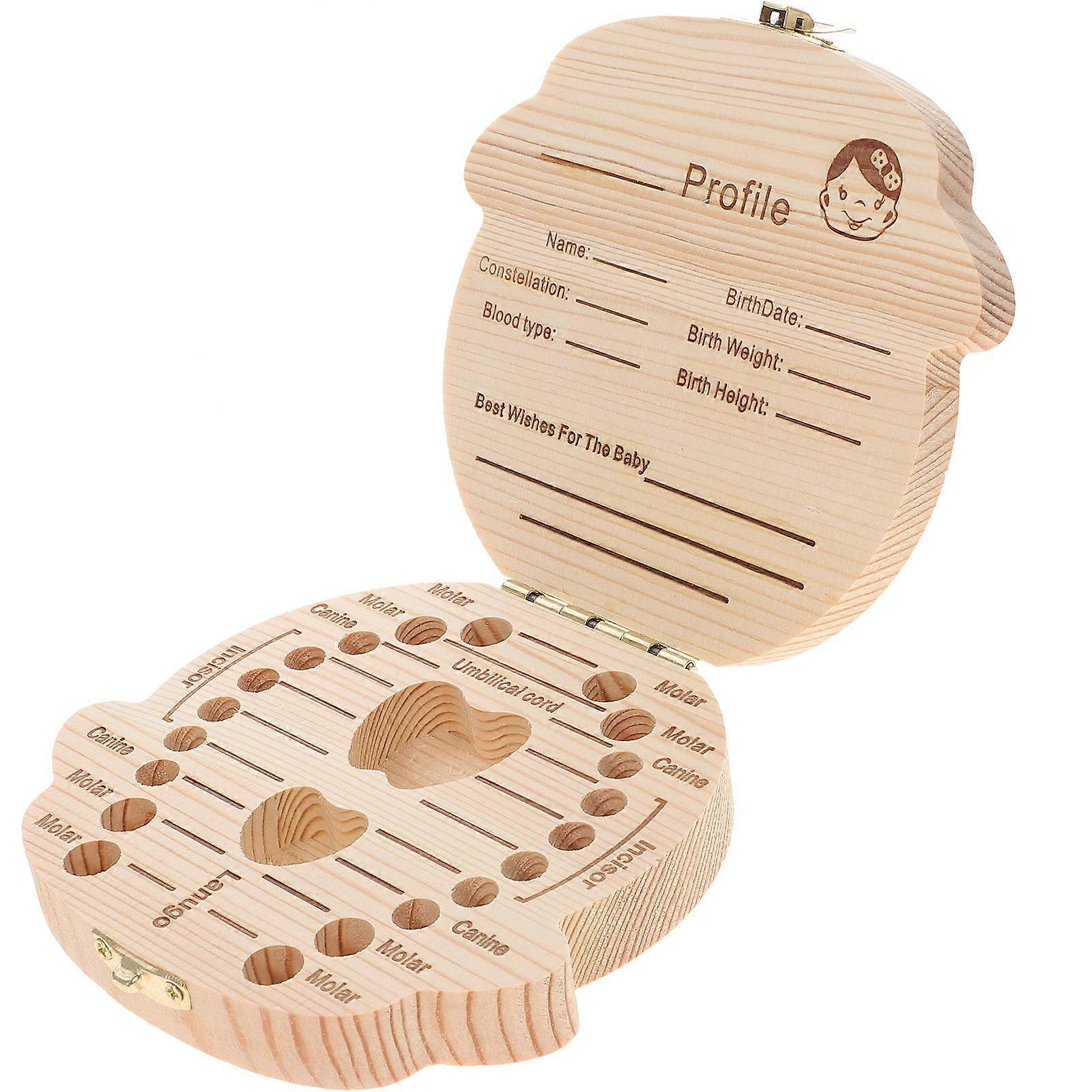 Baby Tooth Box Wooden Storage Box for Storage Use with Assorted Color