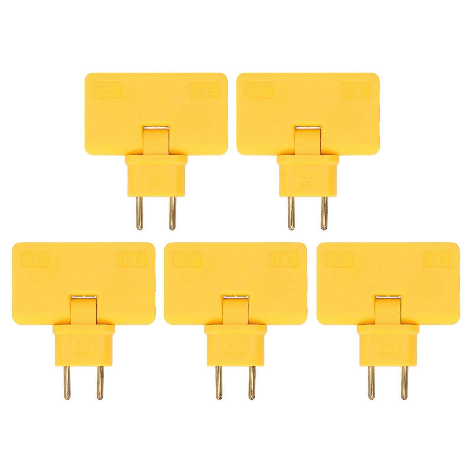 5pcs 1 to 3 Plug Adapter 180 Degree Wireless Extension Cord