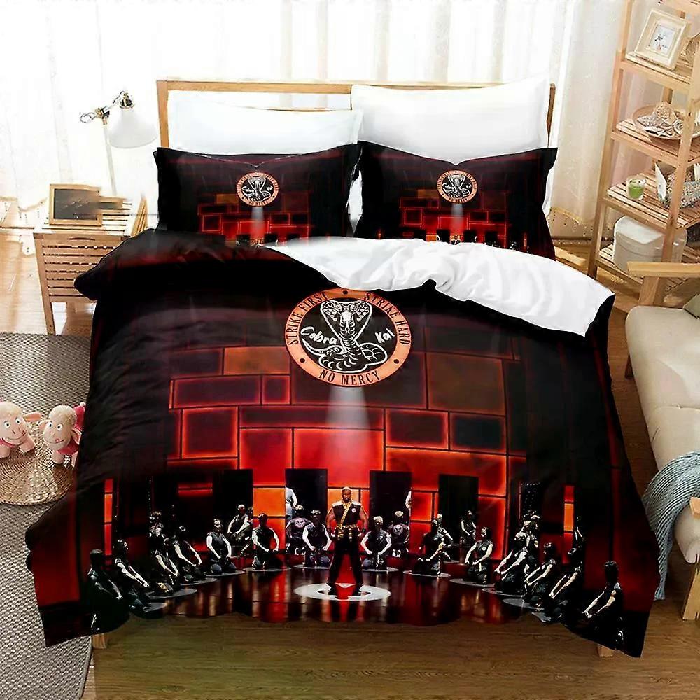 PIN1645 3D-utskrift Cobra Kai Karate Sängkläder Set Påslakan Påslakan Påslakan Örngott Täcke King Queen Size Pojkar Vuxen Sängkläder