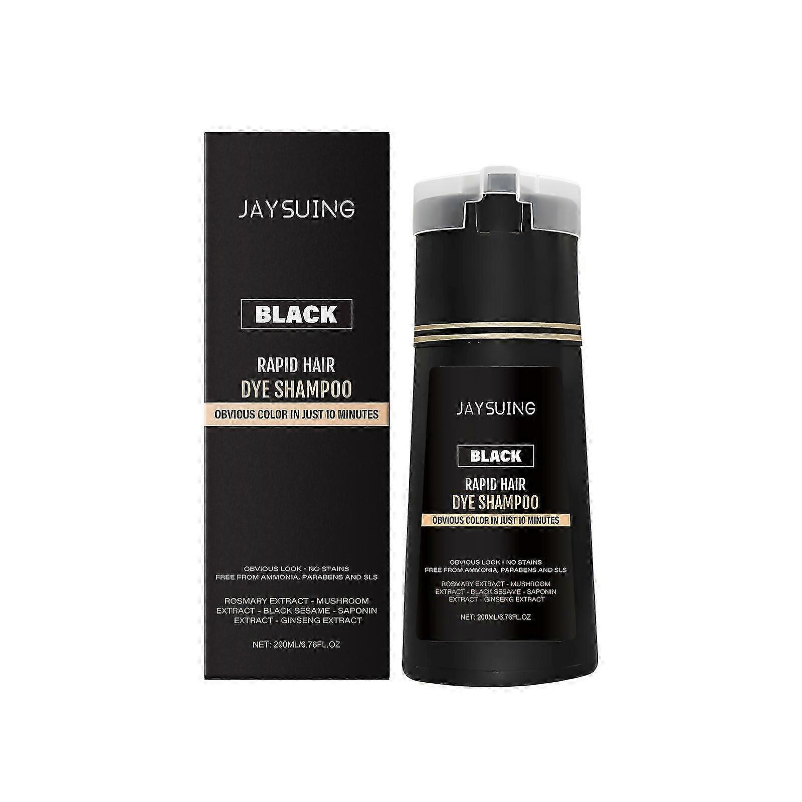 Le shampooing instantané noir pour hommes Jaysui nourrit, éclaircit naturellement, extrait et ne touche pas les mains. Il s’agit d’un shampoing ménager