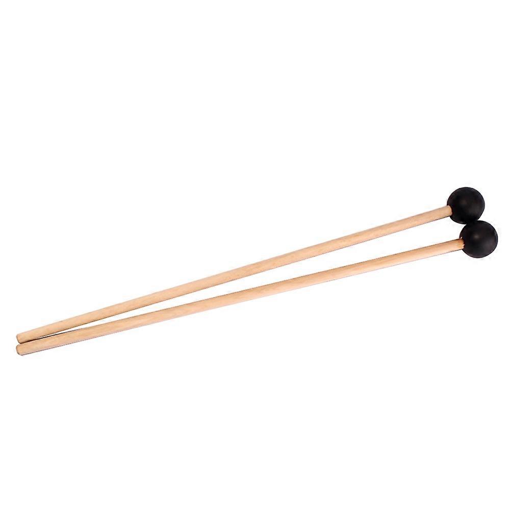 Small Drumsticks Wooden Drumsticks for Drum One Pair Rubber Mallet Beige