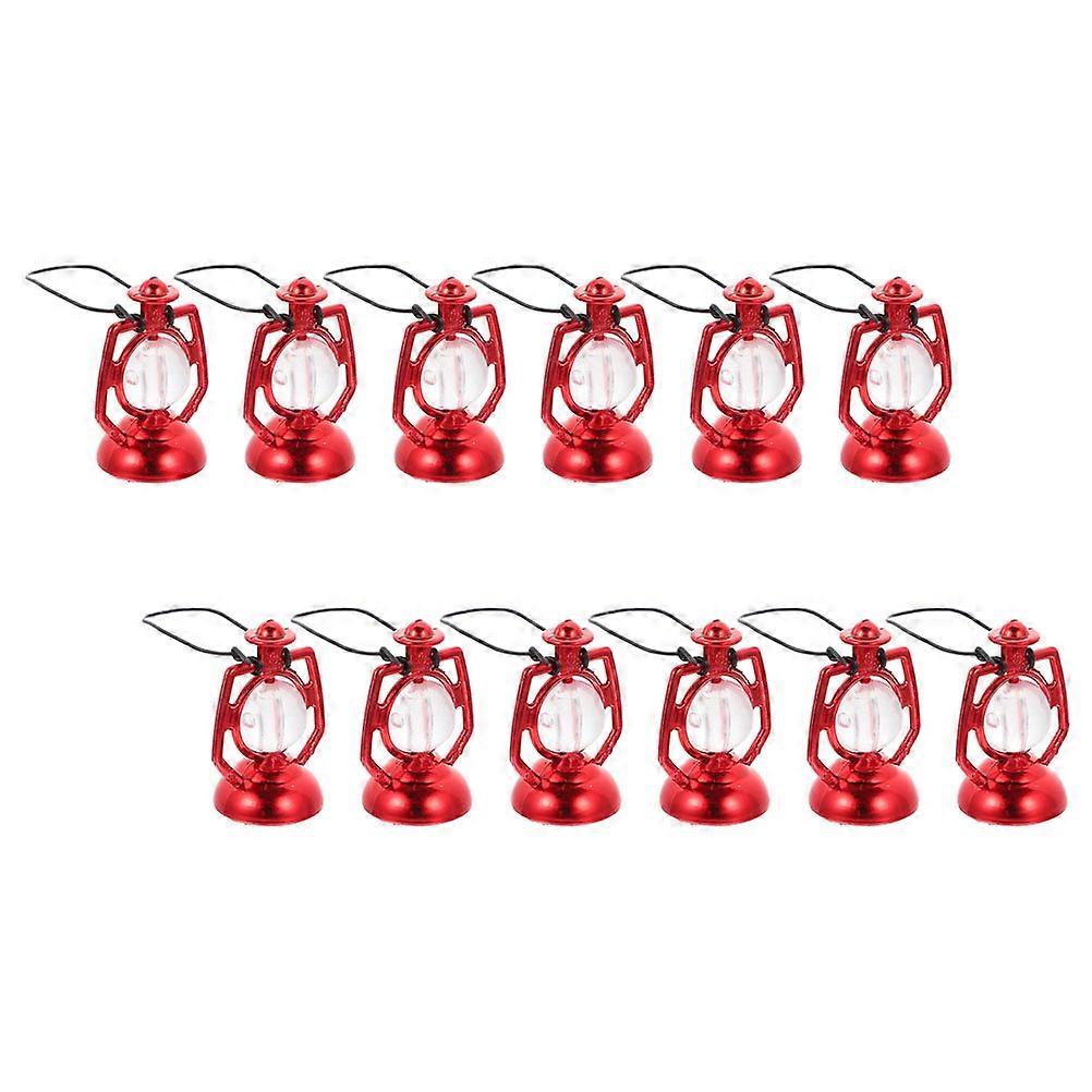 Miniature Kerosene Lamp Figurine Plastic Decoration for Mini House 60Pcs