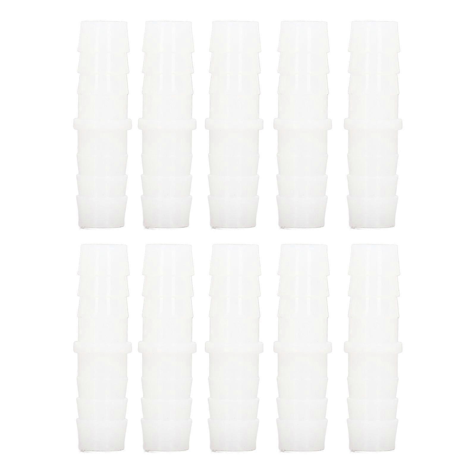 10Pcs Plastic Hose Barb Fitting Straight Equal Barbed Splicer Mender Joint Union Adapter 14-14mm