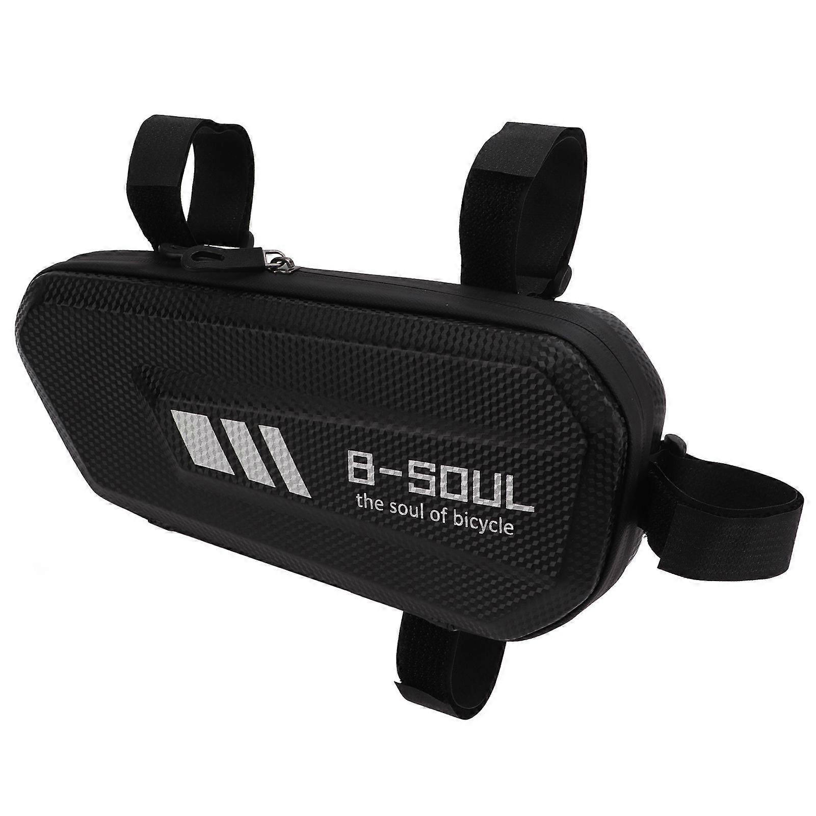 Motorcycle Saddlebag Hard Shell Side Hanging Bag PU Leather for Left Rack Frame Black