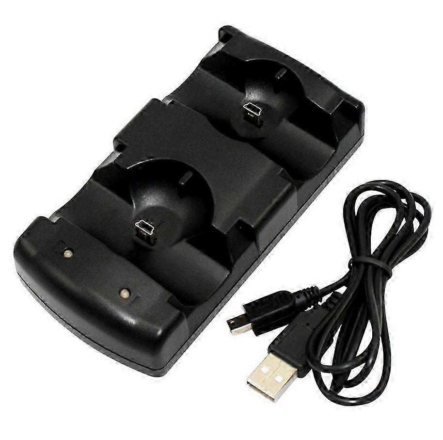 suitable for ps3, 2-in-1 dual port charging dock with light indicator