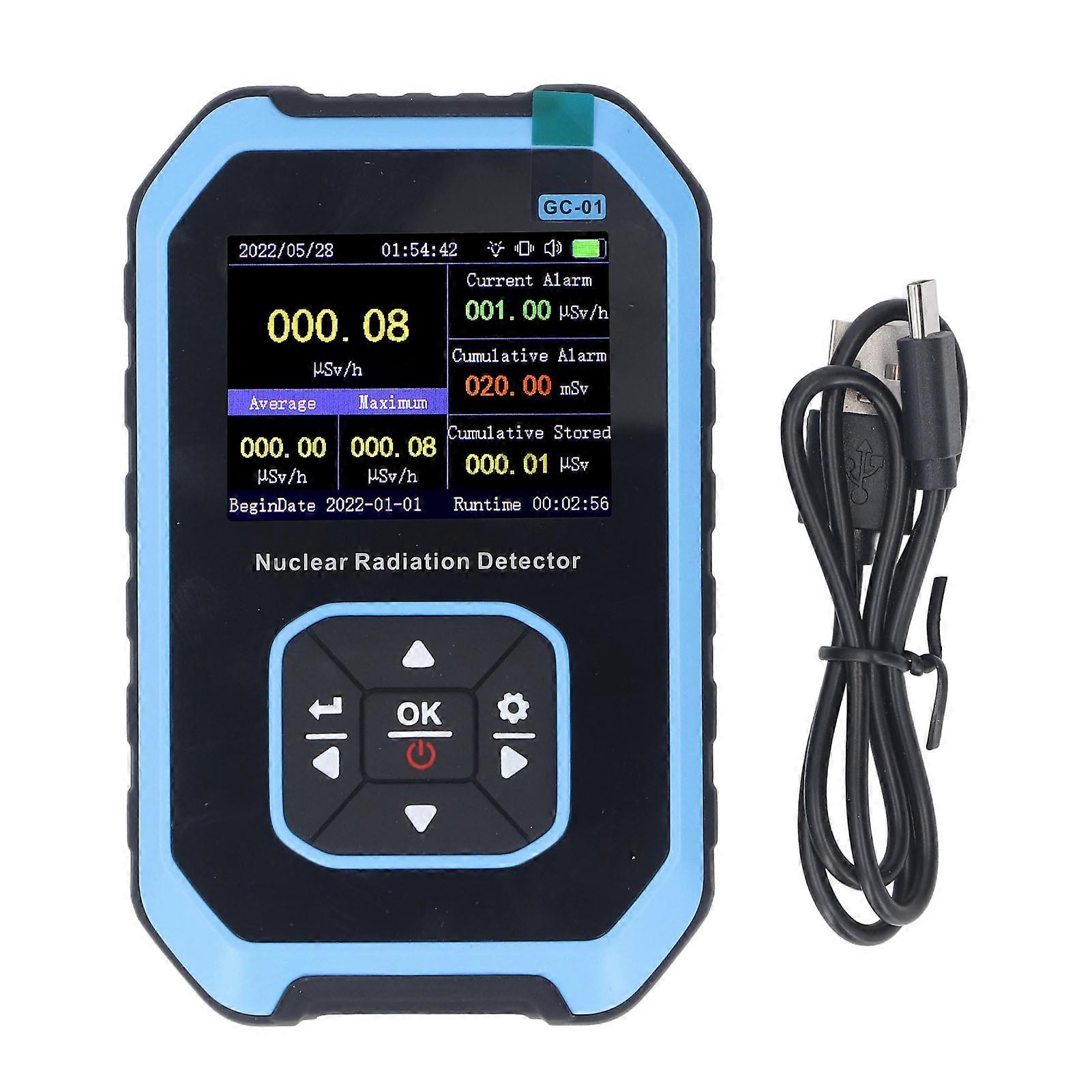 Détecteur de rayonnement nucléaire, compteur dosimètre portable rechargeable, compteur de rayons bêta, gamma et X, bleu