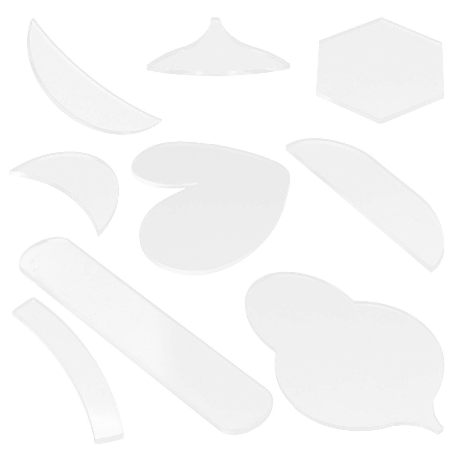 Sewing Templates with Scale Acrylic Tool for Quilting 4Sets White Supplies