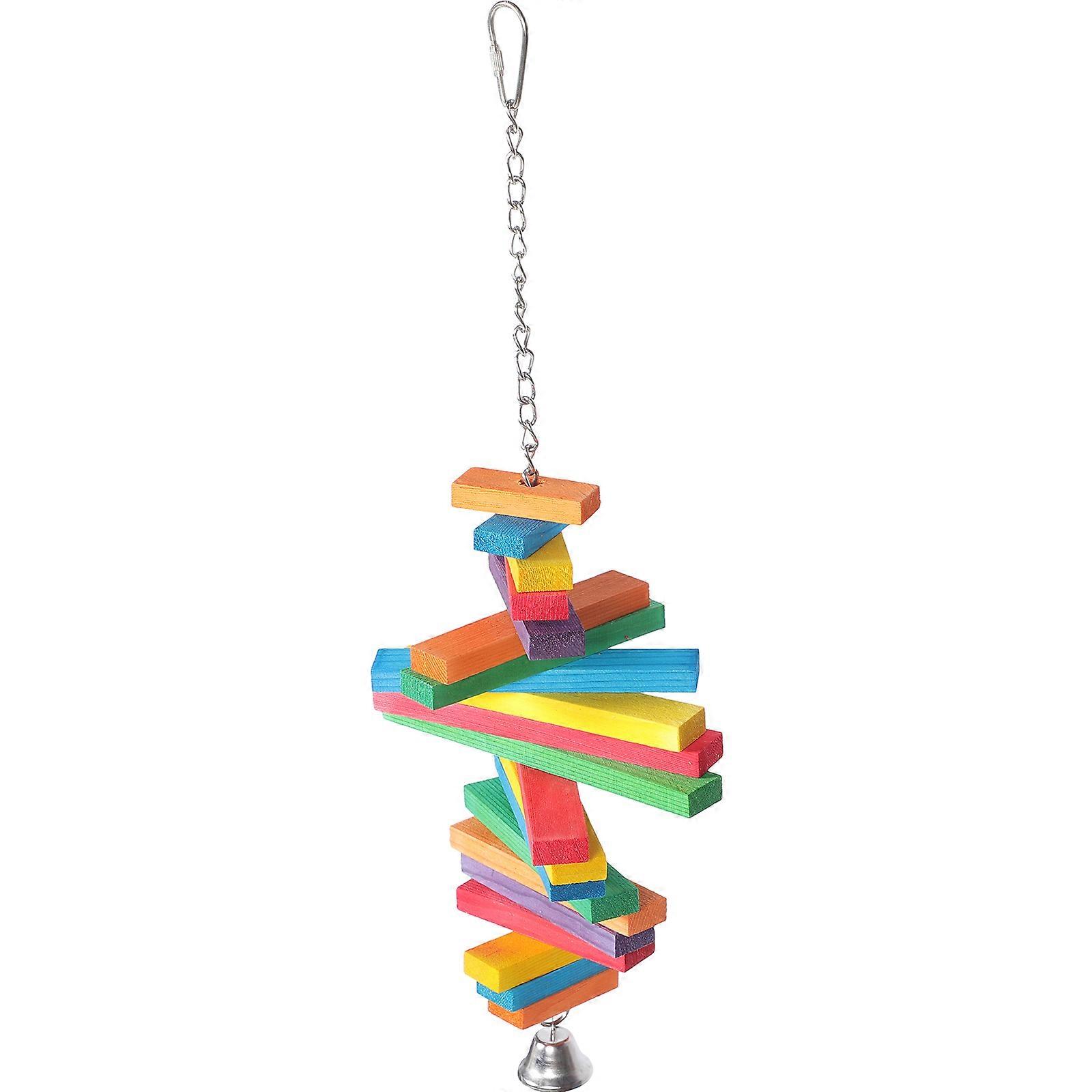 Bird Cage Bite Toy Wooden Parrot Toy for Hanging 4Pcs Set