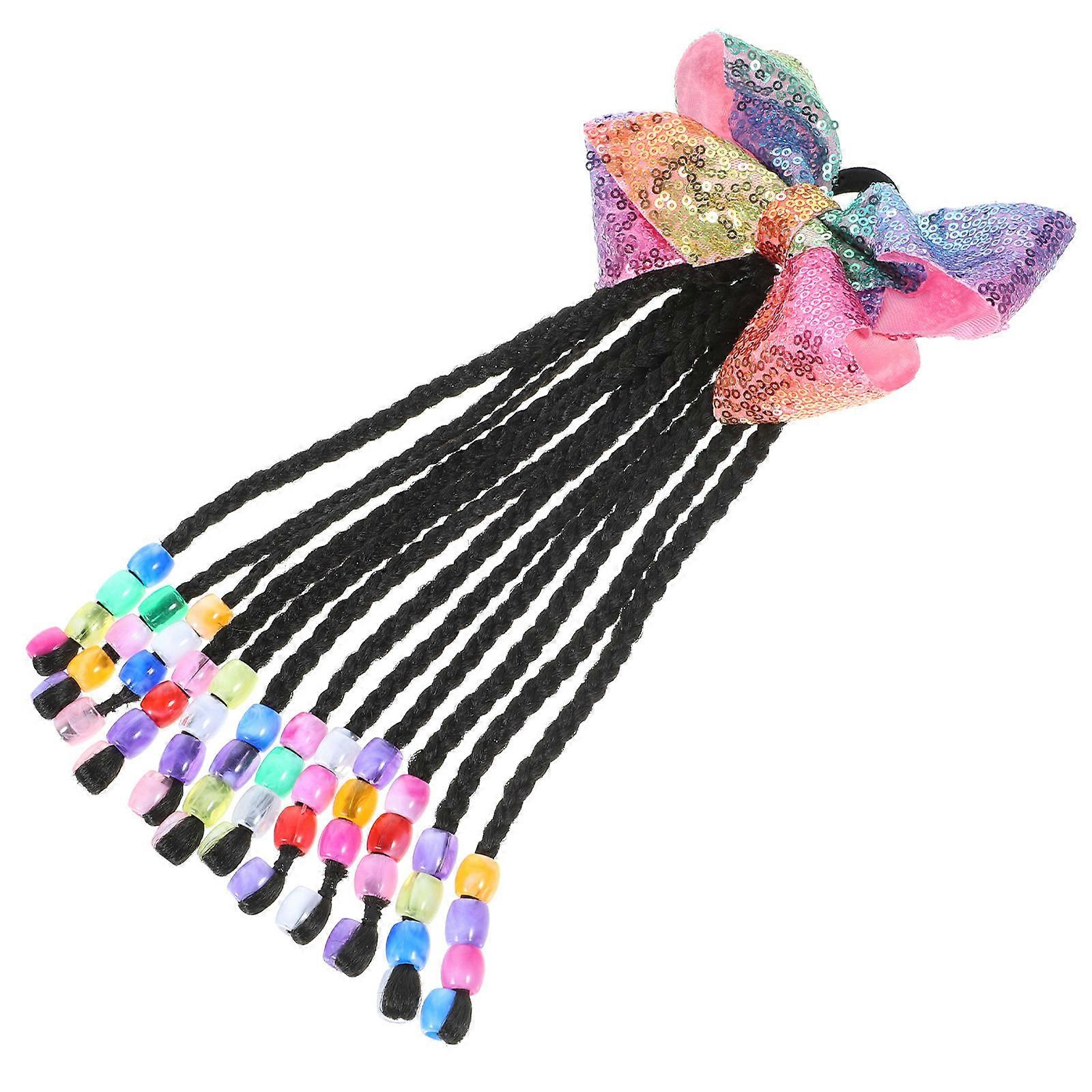 Extension de cheveux en queue de cheval tressée pour les femmes 4 pièces en fibre synthétique réutilisable