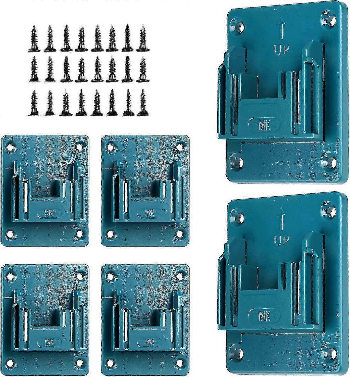 6 Packs Tool Holder for Makita 18V 14.4V Cordless Tool Storage, Wall Mount Holder/Hanger for Drill Tools with Screws(Blue) Edition 0703