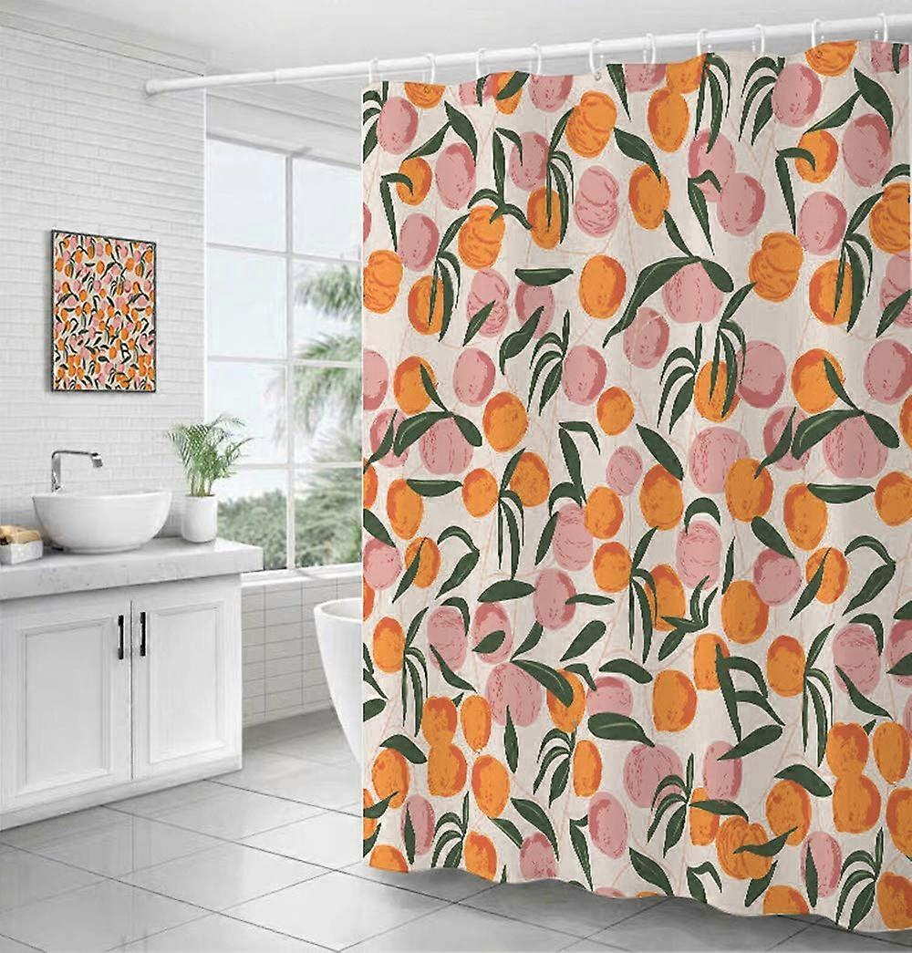 Decorative Peach Shower Curtain Waterproof Polyester Fabric 72x72 Inch Hotel Quality With Hooks Machine Washable