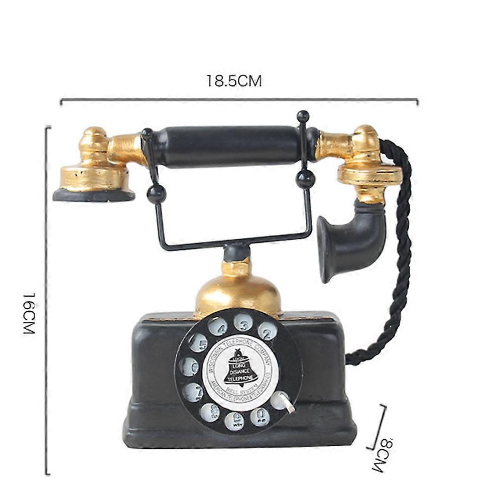 Retro Home Decoration Resin Phone Model for Home Display with 3Pcs Figurine