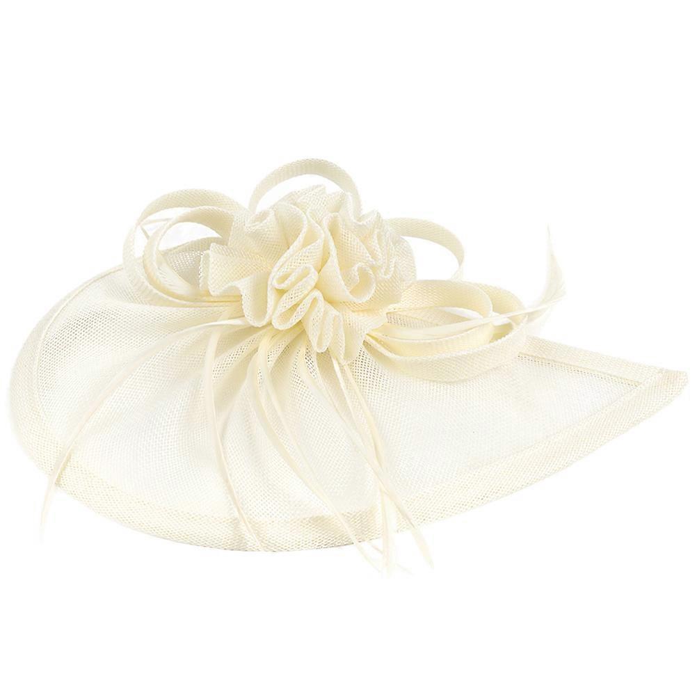 Beige Tea Party Hats with Clips and Headband Fascinators 2Pcs