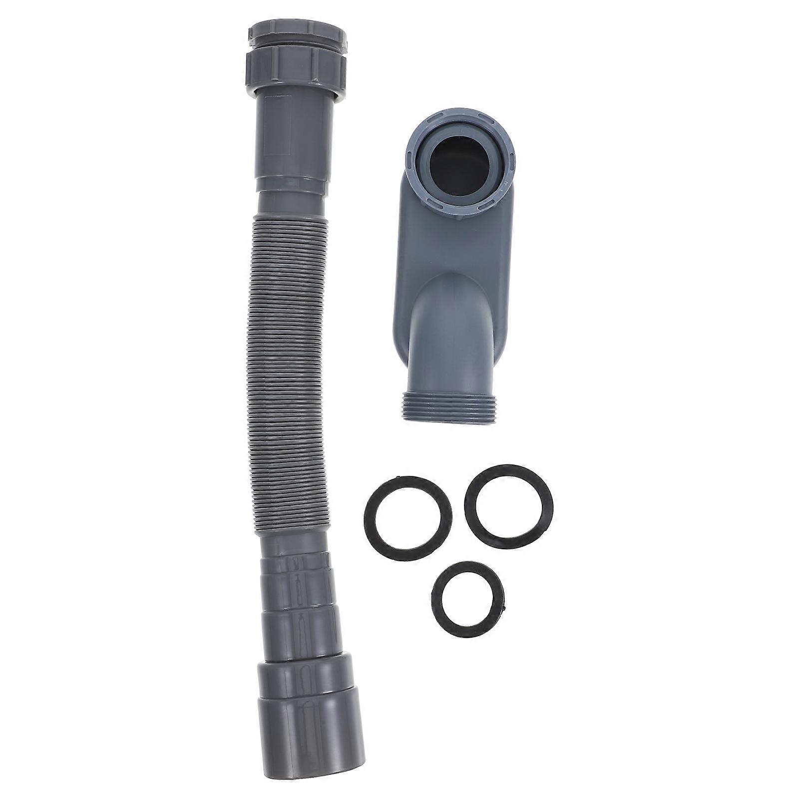 Sink Drain Pipe Flexible Drain Pipe for Bathroom Use 2Pcs Durable PP