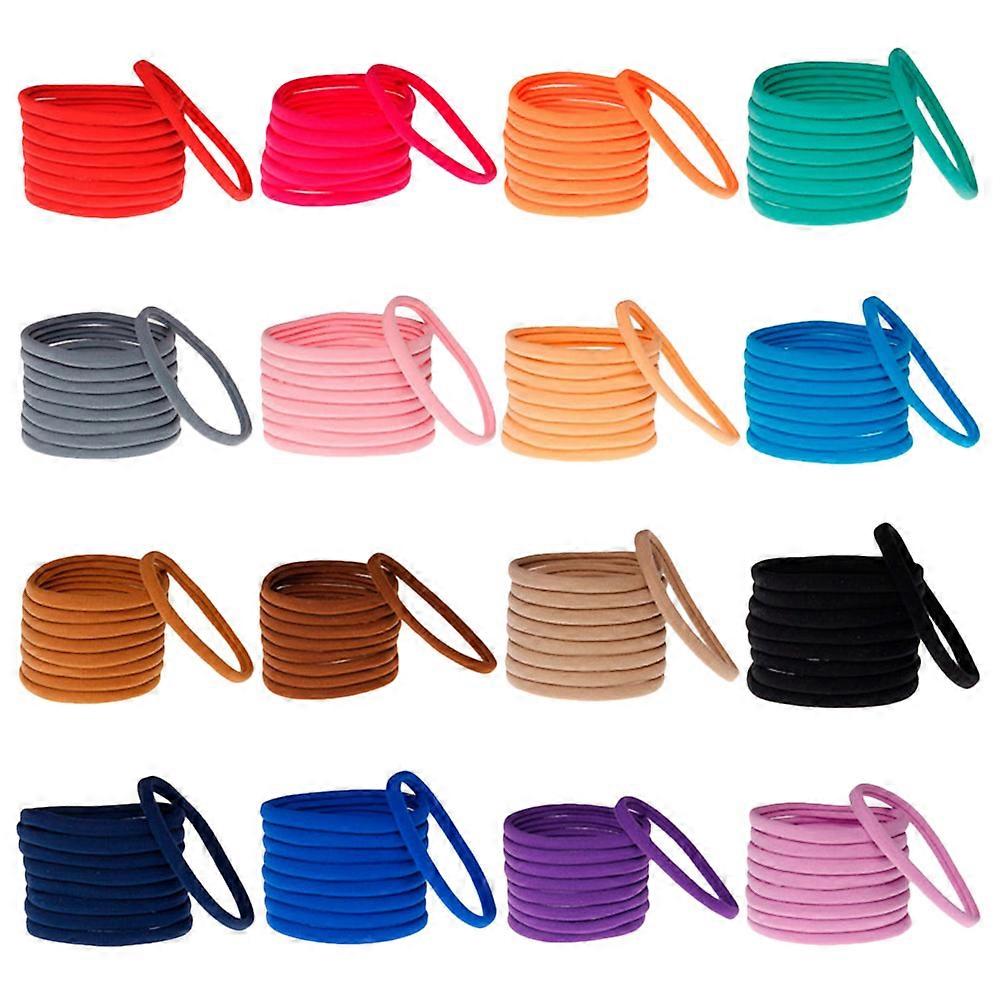 Hair Ring Elastic Nylon Band for Decoration Use 72Pcs Assorted Color