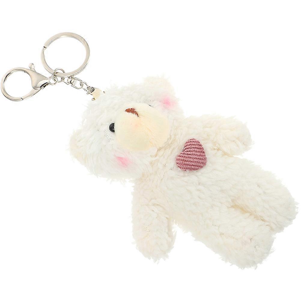 Fluffy Keychain Mini Animal Charm Women Accessories Daily Use 5Pcs Soft Plush