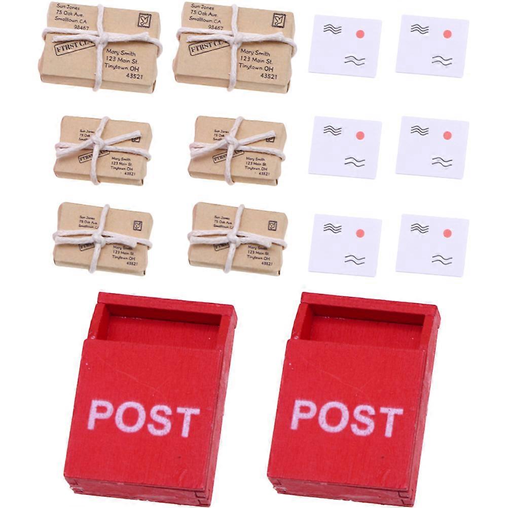 Mini Mailbox Model Decorative Parcels For Collectors Imagination Exercise Rectangular Smooth Surface 4 Sets