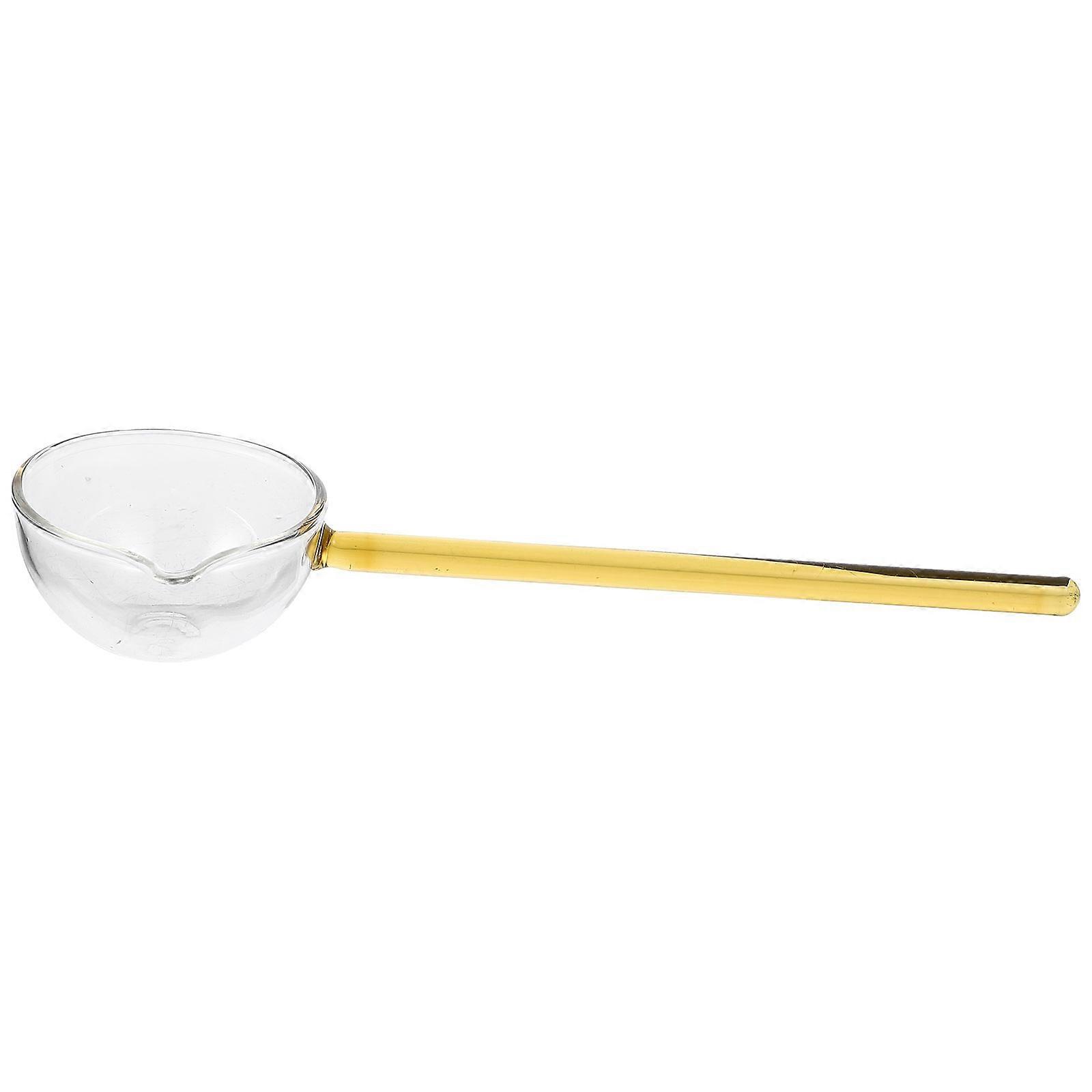 Glass Spoon for Coffee Time with Comfortable Touch Yellow 1Set